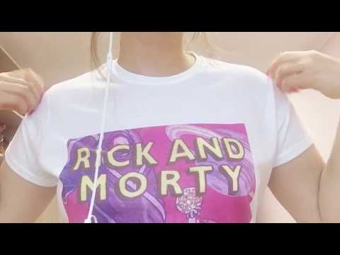 ASMR: Fast scratching on Rick & Morty t-shirt