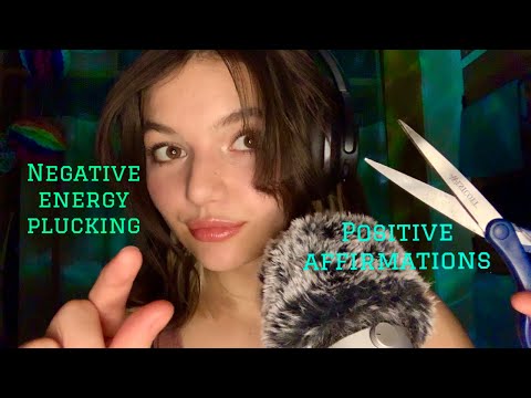 ASMR | Negative Energy Pulling and Plucking (Fast & Aggressive) Fluffy Mic, Positive Affirmations