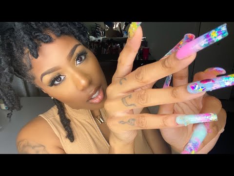 ASMR | Tracing You with LONG Nails 💅🏽 (Personsl Attention & Inaudible Whispers)