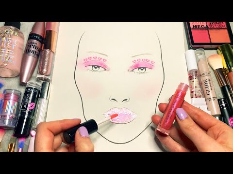 ASMR Makeup on Face Chart (Whispered, Makeup Sounds)