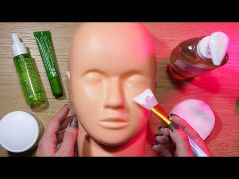 ASMR en Español- LIMPIEZA FACIAL en MANIQUÍ (Skincare on Mannequin)