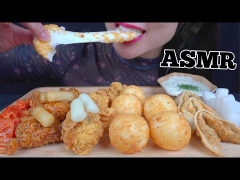 ASMR EATING KOREAN FRIED CHICKEN + CHEESE BALLS (SOFT CRUNCHY EATING SOUNDS) NO TALKING | SAS-ASMR