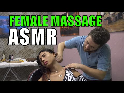 ASMR TURKISH BARBER = FEMALE MASSAGE =NECK CRACK = head,back,arm,ear,face,sleep massage=bayan masajı
