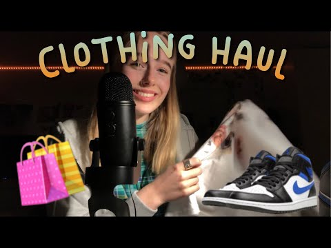 ASMR collective try on clothing haul | showing you clothes & shoes I’ve bought 👞