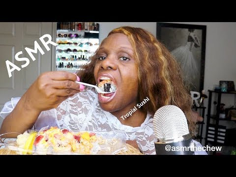 Trying Tropical Sushi ASMR Eating Sounds