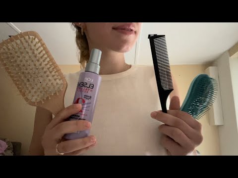 ASMR Brushing your hair (camera touching, treatment…) ♡ [no talking]