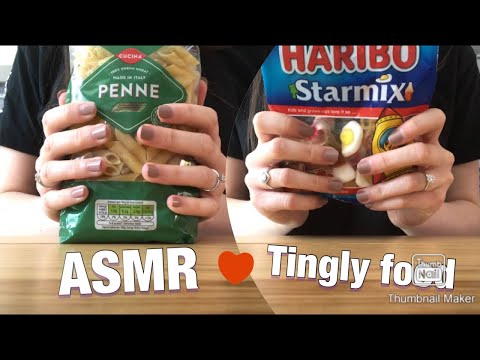 ASMR Tapping and scratching on food items 😍 Celebrating 400 subscribers!! 💛💛