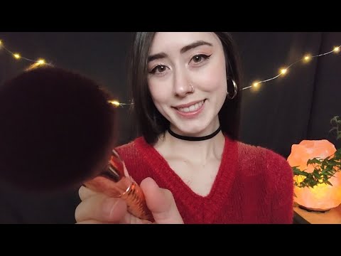 ASMR | Doing Your Holiday Makeup and Nails (Whisper, Roleplay)
