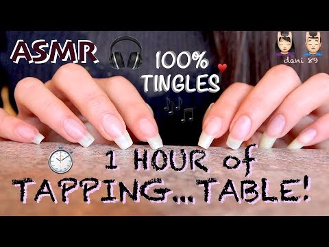 ❤️ 1 HOUR of TINGLES GALORE! 🎧 intense ASMR ✶ TAPPING TABLE, softly and slowly ♥️ ↬ 100% RELAXING! ↫