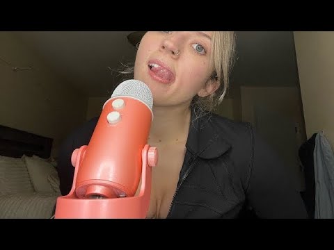 ASMR| Eating My Blue Yeti Mouth Sounds & Finger Licking Sounds! Finger Pad Tapping on Items