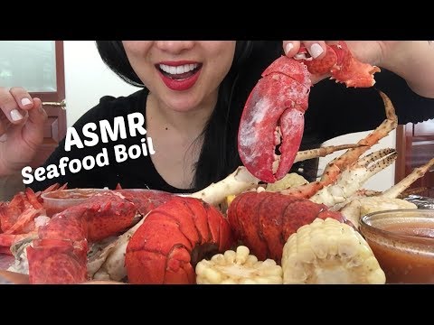 ASMR Seafood Boil - Lobster, crab, shrimp cocktail, corn and sausage  (EATING SOUNDS) | SAS-ASMR