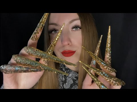 ASMR | Nail tapping and finger fluttering with EXTREME LONG NAILS💤