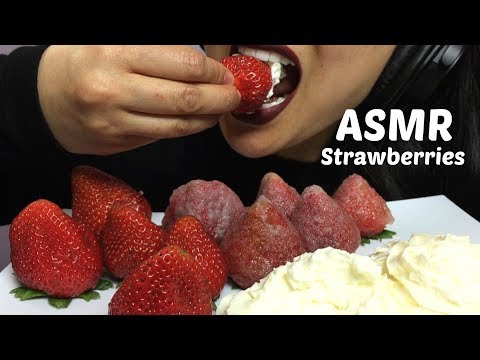 ASMR Fresh + Candied Strawberries (EATING SOUNDS) No Talking | SAS-ASMR