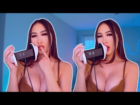 ASMR ear licks, spit painting and lens licking