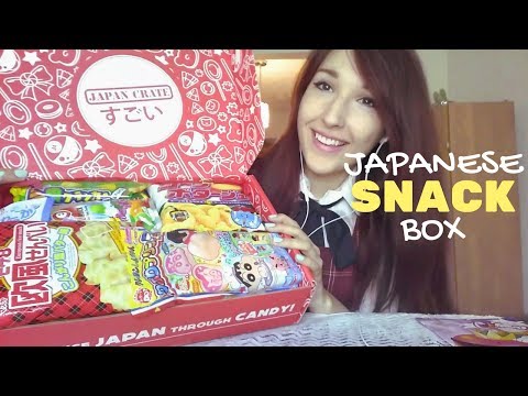 ASMR - JAPANESE SNACK BOX ~ JapanCrate Unboxing, Crinkles, Tapping & Eating Snacks! ~