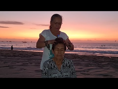 ASMR ON THE BEACH WITH HAIR MASSAGE SOFT AND SPECIAL SOUNDS FOR RELAXATION AND SLEEP BY LETTY
