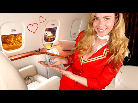 ASMR FLY AWAY WITH ME ✈️❤️ Dreamy Flight Attendant Roleplay (Virtual Flight Experience)
