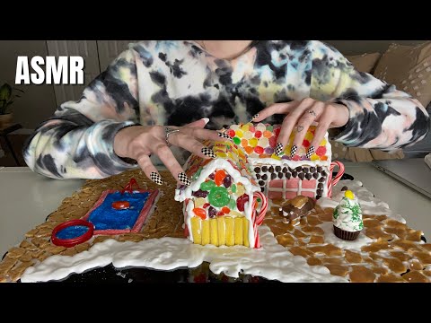 ASMR | gingerbread house tour, aggressive scratching sounds | ASMRbyJ