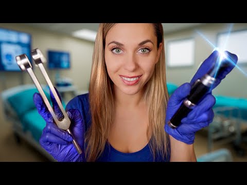 ASMR Otoscope Ear exam, Personal attention for Sleep, Ear Cleaning and RAIN sounds