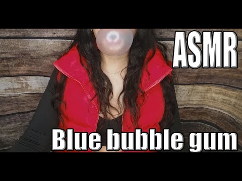 {ASMR} blue gum chewing, popping, snapping sounds