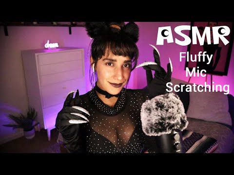 ASMR Fuzzy Mic Scratching | Sleep Inducing | Gothic Cat Girl