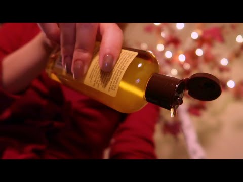 ASMR Relaxing Oil Face Massage (PERSONAL ATTENTION, INAUDIBLE WHISPERS, MOUTH SOUNDS)