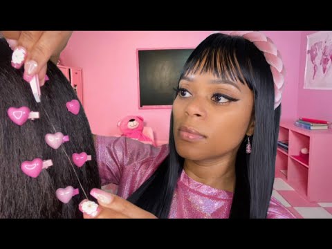 ASMR | 💗 Girl Who Is Secretly OBSESSED With You Plays With Your Hair In Class + Plucks Your Grays