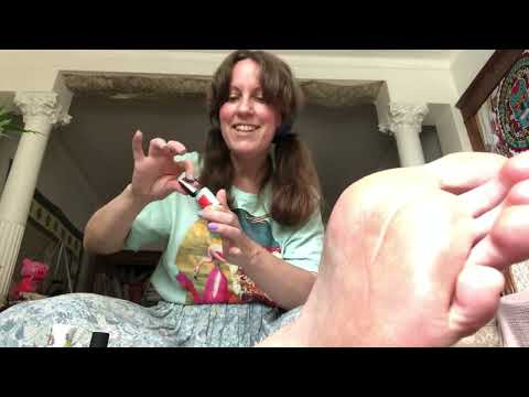 ASMR painting nail bare feet chit chat part 2