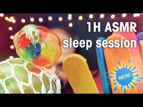 One-hour ASMR sleep session with only new items and sounds