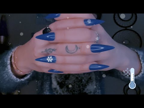 Ice Cold Trigger Words🥶 ASMR Hand Movements❄️ Long Nails