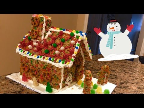 ASMR Decorating A Rice Crispy House! (candy sounds, soft speaking, crinkles)
