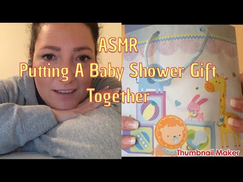 ASMR Putting Together A Baby Shower Gift (Whispered)