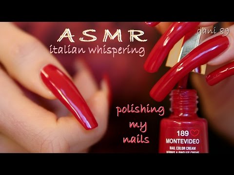 🎤 ASMR: Soft Italian Whispering ❤️ Polishing my Natural Nails 💅