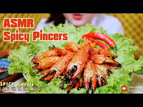 ASMR Eating Spicy Pincers, eating sound,mukbang| LINH-ASMR