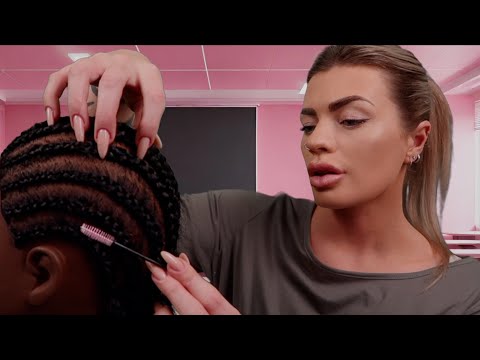 ASMR scratching your scalp between your itchy braids  💜 (hair play roleplay)