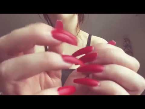 ASMR - Tapping on long red nails