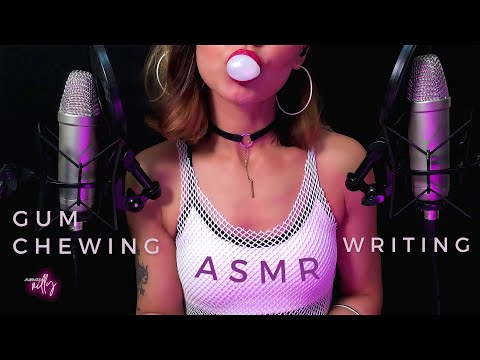 ASMR | Gum Chewing & Writing Sounds (No Talking)