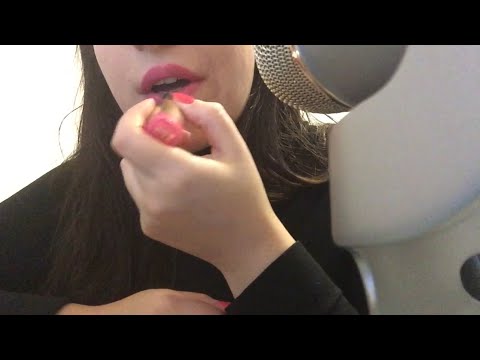 ASMR trying on different lipsticks and mouth sounds part 2!
