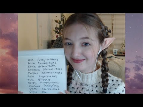 ASMR Christmas Elf (whispering, reading, scissors)