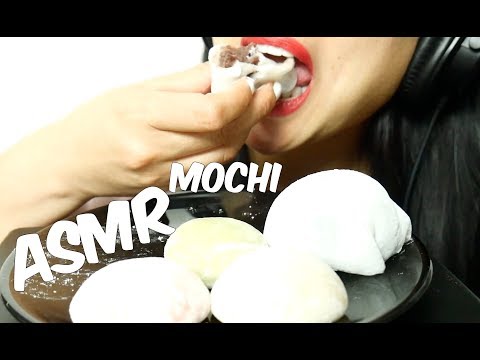 ASMR MOCHI (Ice Cream + Fresh Strawberry) SOFT CHEWY STICKY EATING SOUNDS NO TALKING | SAS-ASMR