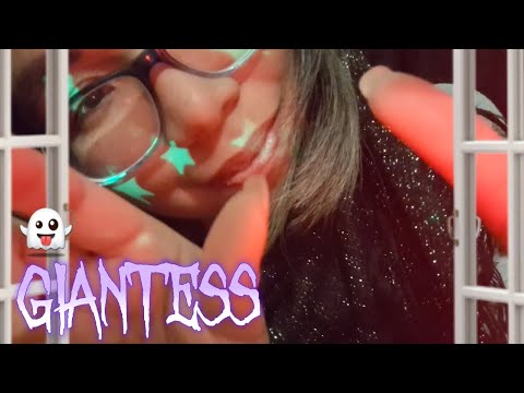 ASMR CURIOUS GIANTESS TRICK OR TREATS YOU (Soft Speaking,  Hand Movements, Spit Painting) 🎃🪟