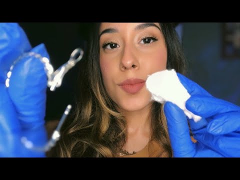 ASMR FRIEND PIERCES YOUR EARS (personal attention/glove sounds)