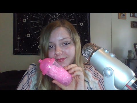 ASMR- Floam on Mic w Mouth Sounds and Whispers