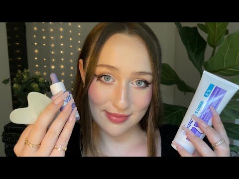fast not aggressive tapping for asmr #5 (my skincare products & routine)