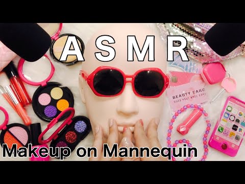 ASMR すごく近い囁き声でマネキンにメイクアップ｜Super Close Whispering Makeup on Mannequin Face｜