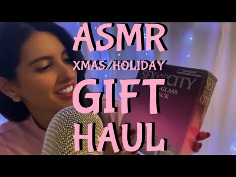 ASMR Christmas Holiday Gift Shopping Haul (Whispered, Binaural) 💝 🎁🎄