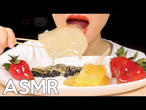 Most Popular ASMR Foods *CANDIED* 알로에,벌집꿀,딸기,타피오카펄 탕후루 먹방 | MINEE EATS