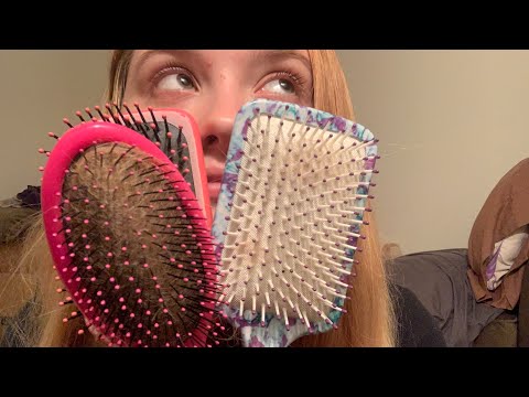asmr three hairbrushes sounds