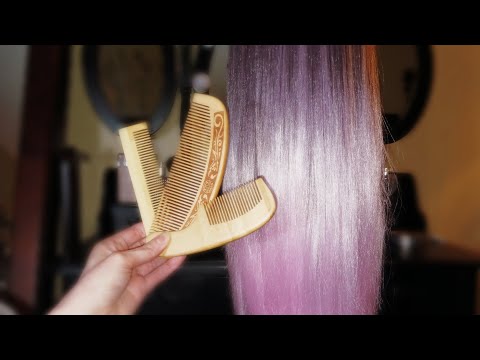 ✨️Slow & Gentle Hair Combing with Wooden Combs  (No Talking) #ASMR ✨️
