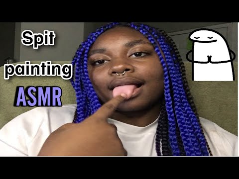 ASMR  Spit Painting 🎨 (mouth sounds ) So Many Tingles 😴 #asmr #spitpainting